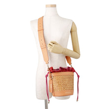 Load image into Gallery viewer, BVLGARI Serpenti Forever Bucket Bag Orange Calf Leather Rattan
