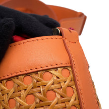 Load image into Gallery viewer, BVLGARI Serpenti Forever Bucket Bag Orange Calf Leather Rattan
