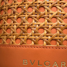 Load image into Gallery viewer, BVLGARI Serpenti Forever Bucket Bag Orange Calf Leather Rattan
