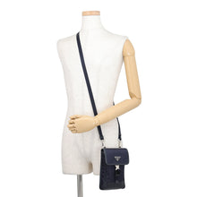 Load image into Gallery viewer, PRADA Re-Nylon Triangle Smartphone Case with Logo Navy2ZH109_2DMH_F0008 Nylon Leather
