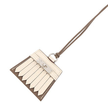 Load image into Gallery viewer, HERMES Mon Petit Kelly Fringe Necklace Etoupe/Craie Swift Leather
