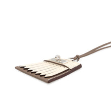 Load image into Gallery viewer, HERMES Mon Petit Kelly Fringe Necklace Etoupe/Craie Swift Leather
