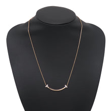 Load image into Gallery viewer, TIFFANY&amp;Co. T Smile Necklace Size Medium74957218 18K Pink Gold
