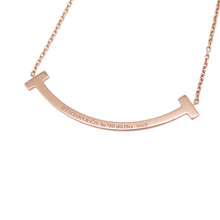 Load image into Gallery viewer, TIFFANY&amp;Co. T Smile Necklace Size Medium74957218 18K Pink Gold
