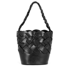 将图像加载到图库查看器中，PRADA Woven Shoulder Bag Black1BE049 Leather
