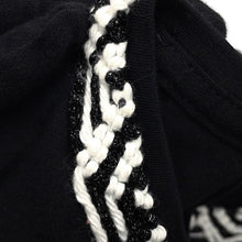 将图像加载到图库查看器中，CHANEL French Sleeve Tweed Trim T-Shirt Size 38 Black Cotton100%
