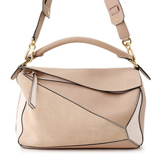Load image into Gallery viewer, LOEWE Puzzle bag Jasmin Flower/Pink Calf Leather suede Size Medium
