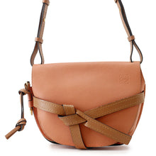 将图像加载到图库查看器中，LOEWE Gate Shoulder Pink/Brown Soft Calf Leather Size Small
