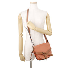 将图像加载到图库查看器中，LOEWE Gate Shoulder Pink/Brown Soft Calf Leather Size Small
