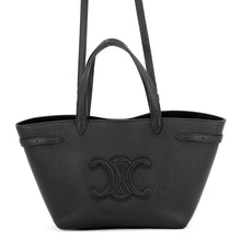 将图像加载到图库查看器中，CELINE Cabas Anais Cuir Triomphe Black121743ENY.38NO Grained Calf Leather Size Mini
