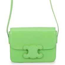 将图像加载到图库查看器中，CELINE Teen Cuil Triomphe Shoulder Bag Light Green199233 Leather Size Small
