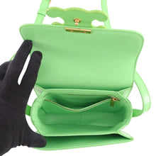 将图像加载到图库查看器中，CELINE Teen Cuil Triomphe Shoulder Bag Light Green199233 Leather Size Small
