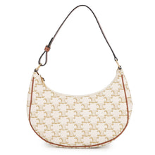 将图像加载到图库查看器中，CELINE Triomphe Ava One Shoulder Bag White193952BZJ.01BC Leather PVC
