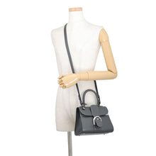 Load image into Gallery viewer, Delvaux Brillon 2-way Shoulder Dark Gray/Silver Box Calf LeatherLeather Size Mini
