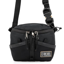 将图像加载到图库查看器中，Dior Mystery Ranch Shoulder Bag Black Nylon Canvas Leather
