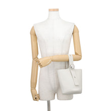 将图像加载到图库查看器中，LOEWE Pebble Bucket 2WAYBag Soft WhiteAANBBBMX02 9567 Leather Size Mini
