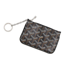 Load image into Gallery viewer, GOYARD Sena Key Ring Pouch Black/Brown PVCLeather Size Nano
