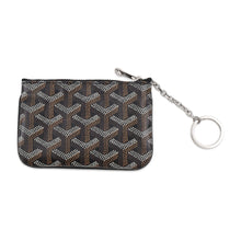 Load image into Gallery viewer, GOYARD Sena Key Ring Pouch Black/Brown PVCLeather Size Nano
