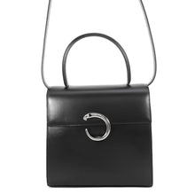将图像加载到图库查看器中，CARTIER PANTHERE 2WAYHandbag Black Leather
