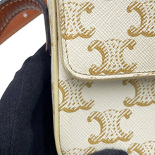 将图像加载到图库查看器中，CELINE Triomphe Claude Bag White/Brown194142CUZ.01BC PVC Calf Leather
