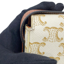 将图像加载到图库查看器中，CELINE Triomphe Claude Bag White/Brown194142CUZ.01BC PVC Calf Leather
