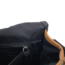 将图像加载到图库查看器中，PRADA Triangle Logo Shoulder Bag Black/Gray/Brown2VD769 Nylon Saffiano LeatherLeather
