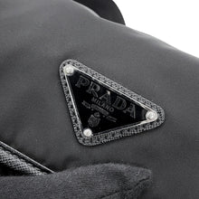 将图像加载到图库查看器中，PRADA Triangle Logo Shoulder Bag Black/Gray/Brown2VD769 Nylon Saffiano LeatherLeather
