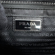 将图像加载到图库查看器中，PRADA Triangle Logo Shoulder Bag Black/Gray/Brown2VD769 Nylon Saffiano LeatherLeather
