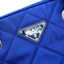 将图像加载到图库查看器中，PRADA Triangle Logo Quilted Shoulder Bag Blue1BB072 Nylon

