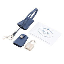 Load image into Gallery viewer, PRADA Triangle Logo Quilted Shoulder Bag Blue1BB072 Nylon

