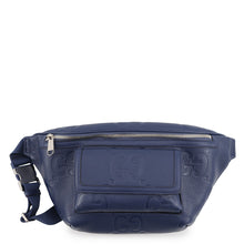 将图像加载到图库查看器中，GUCCI Jumbo GG Embossed Crossbody Bag Blue645093 AABY7 4236 Leather
