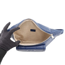 将图像加载到图库查看器中，GUCCI Jumbo GG Embossed Crossbody Bag Blue645093 AABY7 4236 Leather
