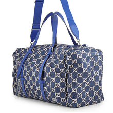 Load image into Gallery viewer, GUCCI Maxi GG Duffle Bag Blue/Beige767935 FACUB 8447 Nylon Leather
