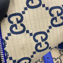 Load image into Gallery viewer, GUCCI Maxi GG Duffle Bag Blue/Beige767935 FACUB 8447 Nylon Leather
