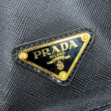 将图像加载到图库查看器中，PRADA Embossed Logo Handbag Black1BA335 Saffiano LeatherLeather

