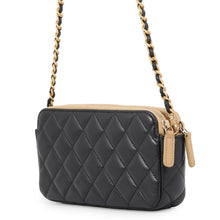 将图像加载到图库查看器中，CHANEL Matelasse ChainShoulder Bag Black/BeigeAP4743 Lambskin suede
