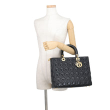 Load image into Gallery viewer, Dior Lady Dior Canage Black Lambskin Size Large
