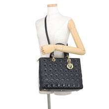 Load image into Gallery viewer, Dior Lady Dior Canage Black Lambskin Size Large
