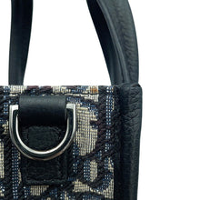将图像加载到图库查看器中，Dior Oblique North South 2WAY Bag Mini Beige/Black/Blue2ESWS017YKY Canvas Grained Calf Leather
