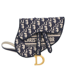 Load image into Gallery viewer, Dior Oblique Saddle Flat Belt Pouch Beige/NavyS5632CRIW Canvas
