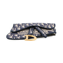 Load image into Gallery viewer, Dior Oblique Saddle Flat Belt Pouch Beige/NavyS5632CRIW Canvas
