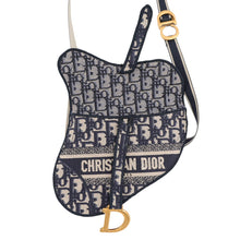 Load image into Gallery viewer, Dior Oblique Saddle Flat Belt Pouch Beige/NavyS5632CRIW Canvas

