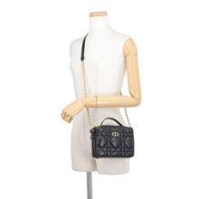 将图像加载到图库查看器中，Dior Caro Box 2WAY Bag BlackS5140UNGX Leather
