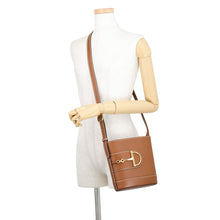 Load image into Gallery viewer, GUCCI GUCCI73 Horsebit Bucket Shoulder Bag Brown833665 Leather Size Small
