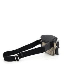 将图像加载到图库查看器中，GUCCI GG Supreme Waist Bag Beige/Black779877 GG SupremeCanvas Leather
