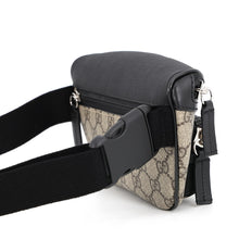 将图像加载到图库查看器中，GUCCI GG Supreme Waist Bag Beige/Black779877 GG SupremeCanvas Leather
