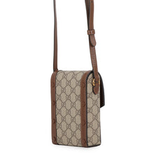 Load image into Gallery viewer, GUCCI 1955 Horsebit Shoulder Beige/Brown625615 GG Supreme Leather
