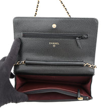 将图像加载到图库查看器中，CHANEL Matelasse Classic Chain Wallet BlackAP0250 Caviar Leather
