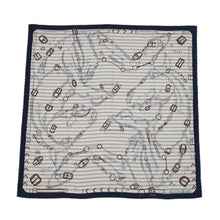 Load image into Gallery viewer, HERMES Giant Square Cheval des Chénées Size 140 Marine/Natural Cashmere70% Silk30%

