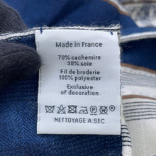 Load image into Gallery viewer, HERMES Giant Square Cheval des Chénées Size 140 Marine/Natural Cashmere70% Silk30%

